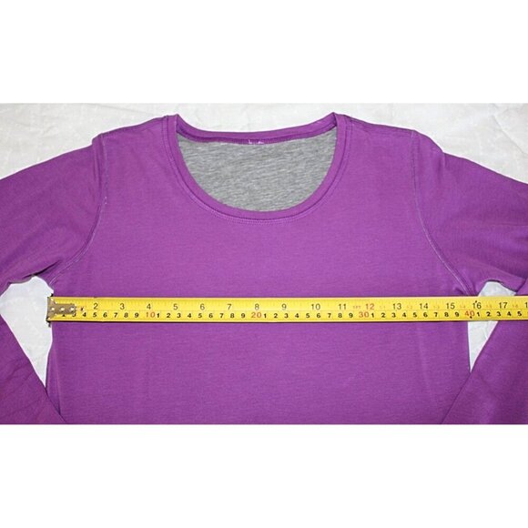 Lululemon - Cabin Long Sleeve Tee, Reversible - Heathered Plum, Grey - 6 or Sml - Picture 4 of 5